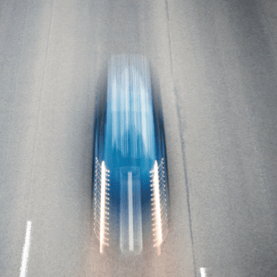 Blur as luxury car speeds on Autobahn