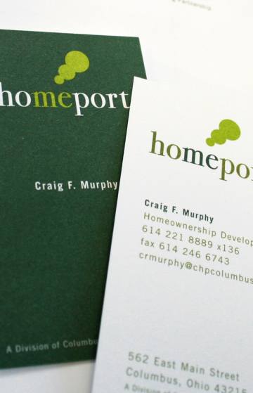 homeport logo shows a thought bubbles pointing to the word me in home