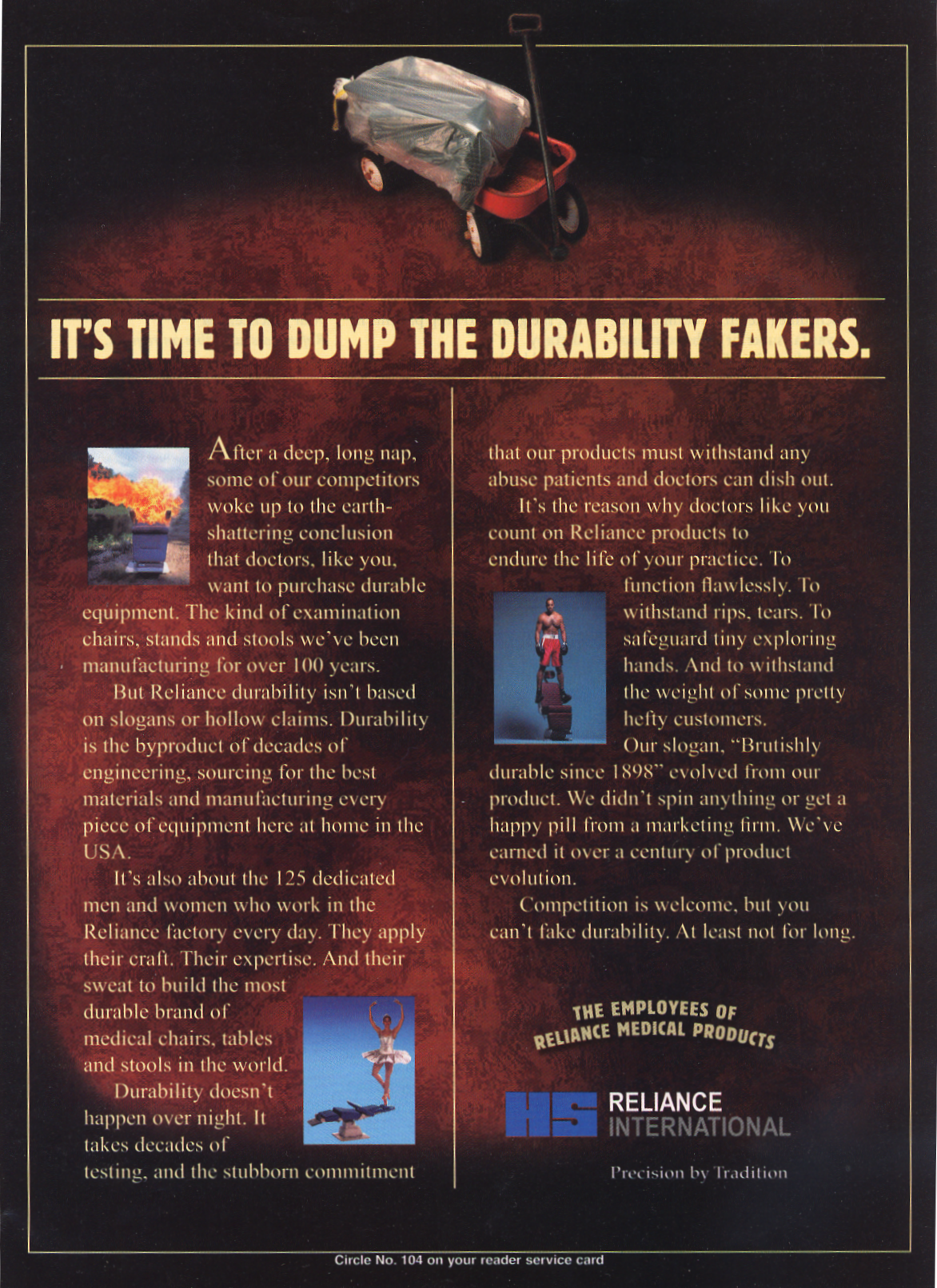 Ad with brown background-